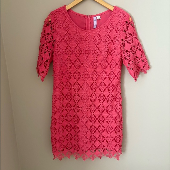 Francesca's Collections Pink Lace Midi Dress size M - Picture 1 of 3